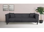 3-Sitzer HOME AFFAIRE "AGNIA B/T/H: 210/85/71 cm", grau (anthrazit), B:210cm H:71,5cm T:85cm, 100% Polyester, Sofas, incl. Zierkissen, auch in Cord und Bouclé