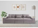 3-Sitzer OTTO HOME "Enid", grau (taupe), B:360cm H:75cm, Baumwollmix (60% Baumwolle/40% Leinen);Struktur fein (100% Polyester);Samtoptik (100% Polyester);Samtvelours (100% Polyester);Struktur (100% Polyester);Struktur recycelt (100% recyceltes Polyester), Sofas, 3 Teile, bestehend aus Modulen, in vielen Bezügen, auch in Breitcord