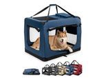 Lionto Hundetransportbox - faltbar - blau XXXL