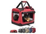 Lionto Hundetransportbox - faltbar - rot S