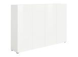Schuhschrank Mister, Weiß, Kunststoff, 10 Fächer, 160x115x34 cm, erweiterbar, Typenauswahl, Beimöbel erhältlich, Garderobe, Schuhaufbewahrung, Schuhschränke