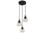 Globo Hängeleuchte, Schwarz, Dunkelbraun, Holz, Metall, 120 cm, höhenverstellbar, Lampen & Leuchten, Innenbeleuchtung, Hängelampen, Esstischlampen
