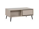 Livetastic Couchtisch, Schwarz, Sand, Holzwerkstoff, 1 Schublade(n) Schubladen, rechteckig, Rundrohr, 40x50x94 cm, offenes Fach, Wohnzimmer, Wohnzimmertische, Couchtische