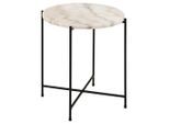 Beistelltisch, Weiß, Stein, rund, X-Form, rund, 42x45x42 cm, Wohnzimmer, Wohnzimmertische, Beistelltische