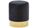 Xora Hocker, Schwarz, Gold, Metall, Textil, rund, 35x42x35 cm, Stoffauswahl, Wohnzimmer, Hocker, Sitzhocker
