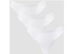 MP Damen VPL-freier Tanga mit mittelhohem Bund (3er-Packung) – Weiß - XXL
