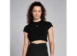 MP Damen Basics Körperbetontes Kurzarm-Crop-T-Shirt – Schwarz - XL