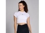 MP Damen Basics Körperbetontes Kurzarm-Crop-T-Shirt – Weiß - XL
