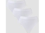 MP Damen Tanga mit mittelhohem Bund (3er-Packung) – Weiß - S