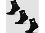 MP Unisex Ankle Socks (3 Pack) - Black - UK 6-8