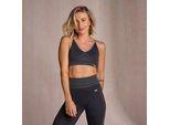MP Damen Nahtloser Sport-BH mit V-Ausschnitt – Schwarz - L