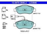 ATE Bremsensatz, Scheibenbremse ijzjsgk5n4 Vorderachse belüftet 240mm 20mm für Ford Fiat