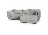 Masseno Ecksofa Orenti R-S Hellgrau Boucle-Stoff mit Schlaffunktion , Holz , L-Form,L-Form , 287x182 cm , Wohnzimmer, Sofas & Couches, Wohnlandschaften, Ecksofas