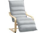 Homcom Relaxssessel Sessel mit Verstellbar Fußteil, Armlehne für Wohnzimmer, Hellgrau , Kunststoff , 67x105x114 cm , Wohnzimmer, Sessel, Polstersessel