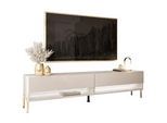 Lookway Lowboard TV-Schrank Calante 180 cm auf geraden goldenen Chrom-Beinen , Holzwerkstoff , 2 Fächer , 180x44x35 cm , Wohnzimmer, TV Möbel, Lowboards, Lowboards stehend