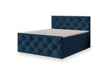 Masseno Boxbett Rovari 160x200 cm mit Matratze und Topper - Blau , Holz , 160x200 cm , Schlafzimmer, Betten, Boxspringbetten