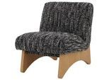 Woodek Sessel Tommy, Natur Massiveiche + schwarz-weißer Stoff , Holz , 73x86x88 cm , FSC 100% , Wohnzimmer, Sessel, Polstersessel