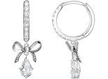 Paar Creolen THOMAS SABO "mit Schleifen-Anhänger", bunt (silberfarben, weiß, weiß), Ohrringe, Damen, Silber 925 (recycelt), mit Zirkonia (synth.)