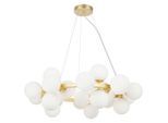 Maytoni Pendelleuchte , Goldfarben , Metall, Glas , 23.8x135.4x69 cm , CE , beliebig kürzbar, gleichmässige Lichtverteilung , Lampen & Leuchten, Innenbeleuchtung, Hängelampen, Pendelleuchten