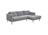 Carryhome Ecksofa , Hellgrau , Textil , Buche , massiv , Füllung: Polyester , Ottomane rechts, L-Form , 240x154 cm , seitenverkehrt erhältlich, Rücken echt , Wohnzimmer, Sofas & Couches, Wohnlandschaften, Ecksofas