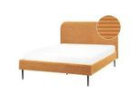 Beliani Polsterbett mit Lattenrost 140x200 cm Orange Flayat , Textil , 140x200 cm , Schlafzimmer, Betten, Polsterbetten