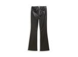 TOM TAILOR DENIM Damen Flared Hose in Lederoptik, schwarz, Uni, Gr. M