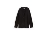 TOM TAILOR Damen Oversize Cardigan mit Glitzer-Effekt, schwarz, Gemustert, Gr. M