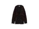 TOM TAILOR Damen Oversize Cardigan mit Leo-Muster, braun, Animalprint, Gr. M