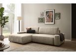 Ecksofa HOME AFFAIRE "TORGE (264cm), Schlafsofa in Cord, Samtvelours o Struktur fein, L-Form", braun (hellbraun), B:264cm H:82cm T:162cm, 100% Polyester, Sofas, Ecksofa, Schlaffunktion, Bettkasten, Liegefläche: 125/210 cm