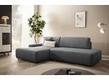 Ecksofa HOME AFFAIRE "TORGE, Schlafsofa Cord, Samtvelours u. Strukur fein, Couch in L-Form", grau (anthrazit), B:276cm H:82cm T:164cm, 100% Polyester, Sofas, Ecksofa, Schlaffunktion und Bettkasten, Liegefläche: 210x125 cm, neues Design