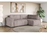 Ecksofa OTTO HOME "Zacharia wahlweise Schlafsofa mit Bettkasten, B/T/H 250/166/86 cm", grau (taupe), B:250cm H:86cm T:166cm, 100% Polyester, Sofas, Ecksofa, L-Form mit Wellenunterfederung, Ottomane rechts oder links bestellbar