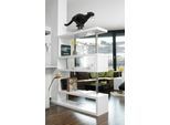 Raumteilerregal SALESFEVER "Levanto Regal mit Stil", weiß, B:120cm H:165cm T:35cm, MDF, Metall, Regale, 2-in-1 Raumteiler: Stilvolles Regal mit Hochglanzoberfläche