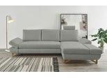 Ecksofa HOME AFFAIRE "City/Giron, L-Form", grau (hellgrau), B:284cm H:104cm T:166cm, 100% PES;Atmungsaktives Gewebe;Easy Clean ;Gramatur 340g/ qm +/- 5%, Sofas, Ecksofa, verstellbare Armlehnen mit Rasterfunktion