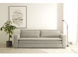 3-Sitzer HOME AFFAIRE "PIAGGE", beige (hellbeige), B:244cm H:82cm T:95cm, Sofas, Cord-Bezug - mit Bettfunktion und Bettkasten, mit praktischem Topper