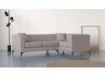 Home affaire Ecksofa "MATTHEW L-Form ideal für kleine Räume, Masse B/T/H: 240/167/74 cm" elegantes Designsofa, Steppung im Rücken, incl. Zierkissen