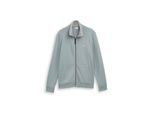 TOM TAILOR Herren Sweatjacke mit Stehkragen, grün, Uni, Gr. M