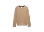 TOM TAILOR Herren Strickpullover aus Baumwolle, braun, Meliert, Gr. M