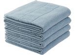 Handtücher SCHIESSER "Turin aus 100% Baumwolle in dezenter Reiskornoptik", blau (hellblau), B:50cm L:100cm, Frottier, Frottier, Handtücher, MADE IN GREEN by OEKO-TEX