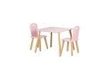 Chipolino Kinder Tischset Holztisch, 2 Holzstühle, Kindersitzgruppe, 3-teilig pink