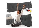 ELONEO Rückenkissen Bett- und Rückenstützkissen >Anthrazit< 180cm