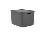 Aufbewahrungsbox Rotho ALBULA, 55 l, mit Griff und Deckel, zu 100 % recycelbar, L 489 x B 405 x H 340 mm, Recycling-Kunststoff, anthrazit