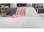 Teppich CALO-DELUXE "Jardan-1000" Gr. 2, grau (anthrazit, weiß), B:80cm H:20mm L:150cm, Kunstfaser, Teppiche, Teppich, besonders weich durch Microfaser, Wohnzimmer
