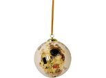 Hängedekoration GOEBEL "Kugel Gustav Klimt - Kuss", gold (bunt), B:7,5cm H:7,5cm T:7,5cm, Porzellan, Dekohänger