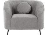 Sessel HOME AFFAIRE "Ashly", grau (hellgrau), B:100cm H:81cm T:80cm, 100% Polyester, Sessel, Sessel, in 3 Bezugsvarianten, Bouclé, Samtoptik und Struktur weich.