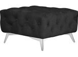 Polsterhocker HOME AFFAIRE "Glynis", grau (charcoal), B:80cm H:45cm T:80cm, Struktur (100% Polyester);Samtoptik (100% Polyester), Hocker, Polsterhocker, aufwändige Knopfheftung, moderne Chesterfield Optik, Fußfarbe wählbar