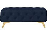 Polsterhocker HOME AFFAIRE "Amaury", blau, B:120cm H:45cm T:80cm, Struktur (100% Polyester);Samtoptik (100% Polyester), Hocker, Polsterhocker, Chesterfield-Optik, Breite 120cm, Fußfarbe wählbar