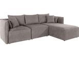 Ecksofa OTTO HOME "Nöre L-Form", grau (hellgrau), B:262cm H:74cm T:172cm, Samtoptik (100% Polyester);Struktur (100% Polypropylene);Webstoff (100% Polyester);Struktur fein (100% Polyester);Luxus-Microfaser Lederoptik (100% Polyester);Baumwoll-/Leinenmix (60% Baumwolle/40% Leinen), Sofas, Ecksofa, 3 Teile, in vielen Bezugsqualitäten und Farben. Modulteile s. "Nöre"