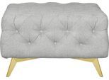Polsterhocker HOME AFFAIRE "Amaury", silber, B:80cm H:45cm T:80cm, Struktur (100% Polyester);Samtoptik (100% Polyester), Hocker, Polsterhocker, Chesterfield-Optik, Breite 80cm, Fußfarbe wählbar