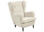 Carryhome Ohrensessel, Creme, Holz, Buche, massiv, 78x102x98 cm, Wohnzimmer, Sessel, Ohrensessel