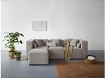 3-Sitzer HOME AFFAIRE "Sundstrup L-Form", grau (hellgrau), B:256cm H:76,5cm T:93cm, 100% Polyester, Sofas, Modulserie, individuelle Zusammenstellung